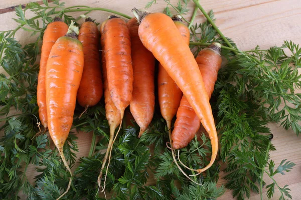 Des Carottes Sur Table Style Champêtre — Photo