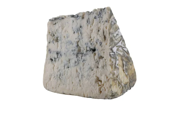 Formaggio Blu Isolato Bianco — Foto Stock