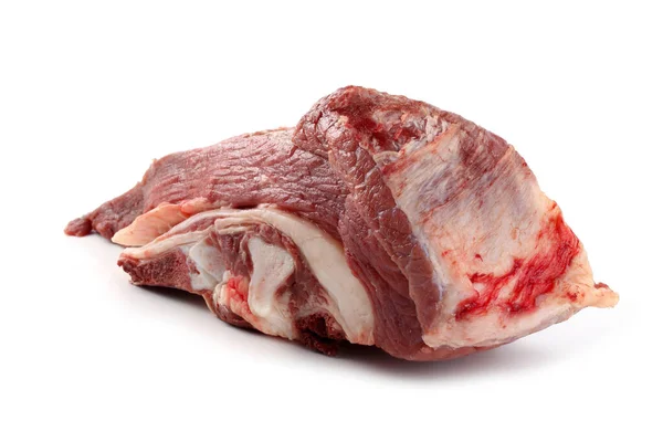 Schweinefleisch Mit Knochen Isoliert Auf Weiß — Stockfoto