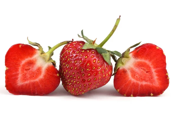 Fresas Aisladas Sobre Fondo Blanco — Foto de Stock