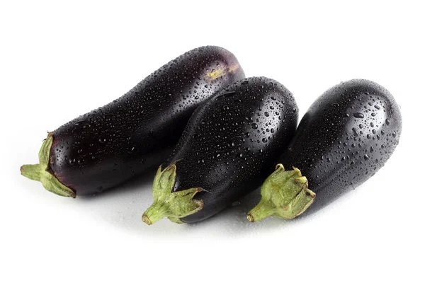 Eggplantor Isolerade Vitt — Stockfoto