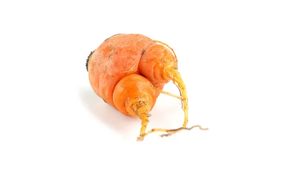 Unusual Shape Carrots Isolated White — Stock Photo, Image