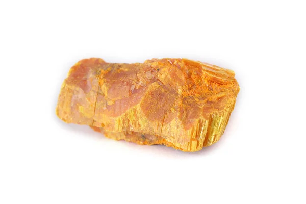 Orpiment Auripigment Arsenikmineral Isolerad Vitt — Stockfoto