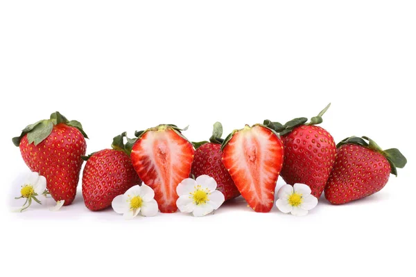 Fresas Aisladas Sobre Fondo Blanco — Foto de Stock