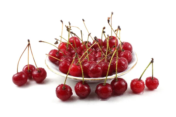 Cerezas Aisladas Sobre Fondo Blanco — Foto de Stock