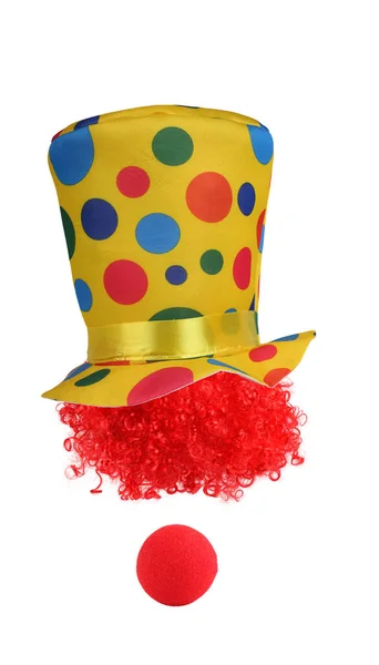Шляпа Клоуна Парик Нос — стоковое фото