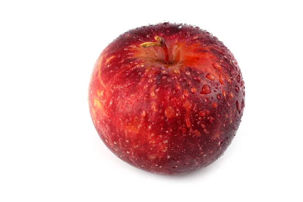 Červené Jablko Izolované Bílém — Stock fotografie