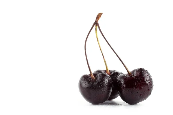 Fresh Cherries Isolated White Background — Stock Photo, Image