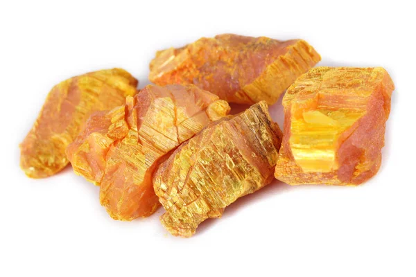 Orpiment Auripigment Arsenic Mineral Isolated White Royalty Free Stock Images