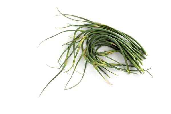 Garlic Arrows Isolated White Far Eastern Cuisine Use Plant — Stock Photo, Image