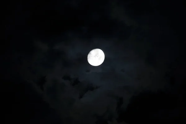 Lune Beaux Nuages — Photo