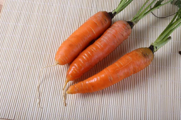 Primer Plano Zanahorias Frescas Maduras —  Fotos de Stock