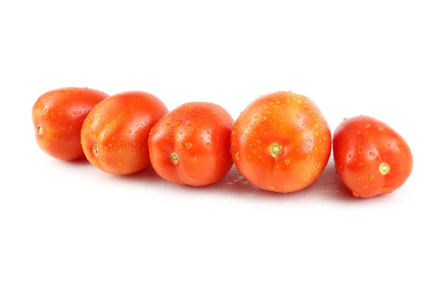 Κόκκινες Ντομάτες Απομονωμένες Λευκό — Φωτογραφία Αρχείου