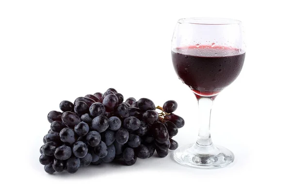 黑葡萄和红酒 — 图库照片