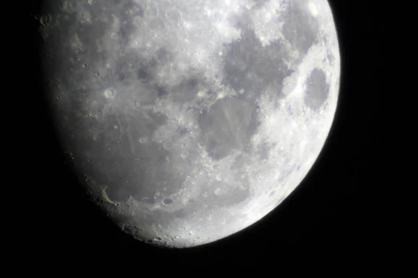 Moon through telescope. Equal focal length is 4 meters. Big magnification