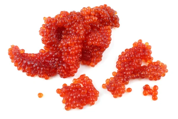 Caviar Vermelho Isolado Sobre Branco — Fotografia de Stock