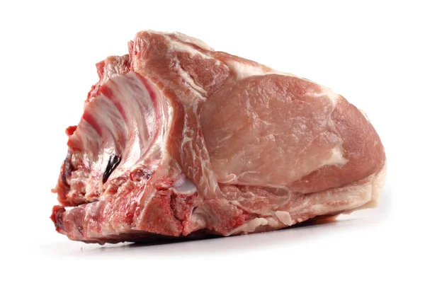 Entrrecote Porco Isolado Branco — Fotografia de Stock