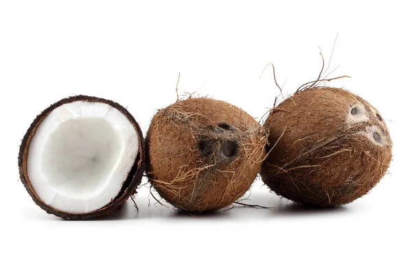 Verse Kokosnoten Witte Achtergrond — Stockfoto