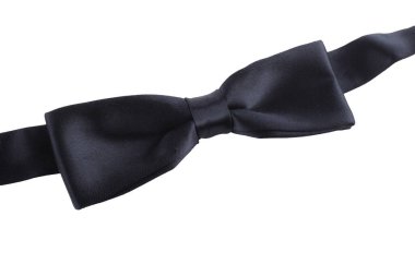 Siyah kravat beyaz arkaplanda izole edilmiş