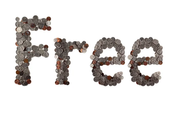 Word Free Made Coins — Stock Photo, Image