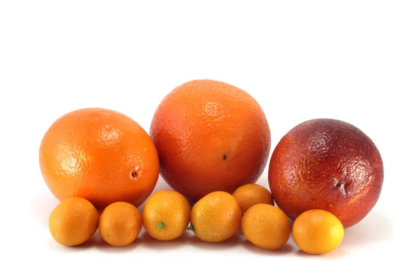 Apelsiner Ovanliga Röda Apelsin Och Kumquat — Stockfoto