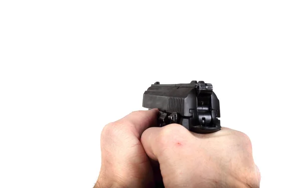 Рука Держит Пистолет Шутер — стоковое фото