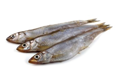 Asyalı eritilmiş balık beyazda izole edilmiş