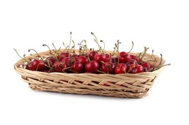 beyaz arkaplanda izole kirazlar