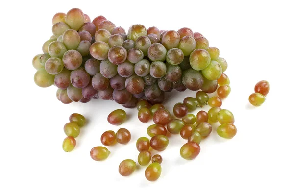Dwukolorowe Winogrona Izolowane Białym — Zdjęcie stockowe
