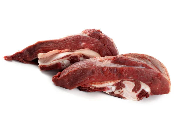 Carne Maiale Con Ossa Isolate Bianco — Foto Stock