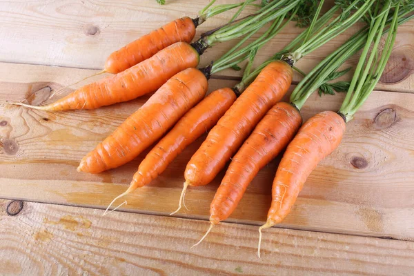 Primer Plano Zanahorias Frescas Maduras — Foto de Stock