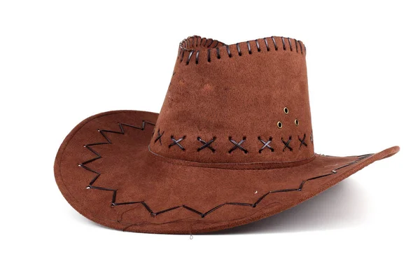 Cappello Cowboy Isolato Sfondo Bianco — Foto Stock