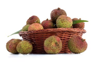 Lychee beyaz üzerine izole edilmiş.