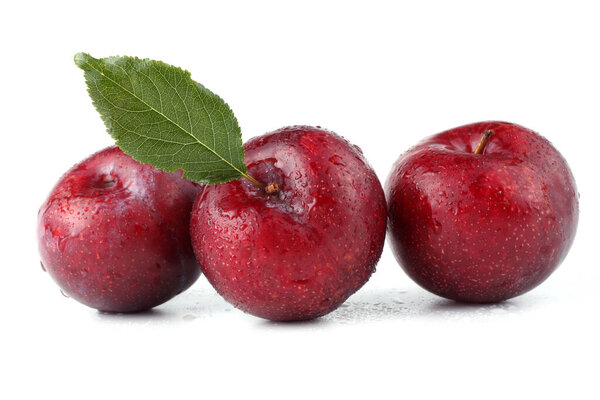 ripe fresh plums. close up view