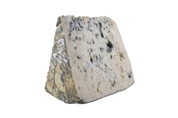 Formaggio Blu Isolato Bianco — Foto Stock