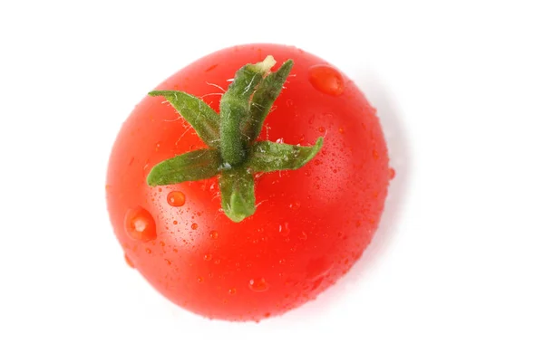 Tomate Cerise Rouge Isolée Sur Blanc — Photo