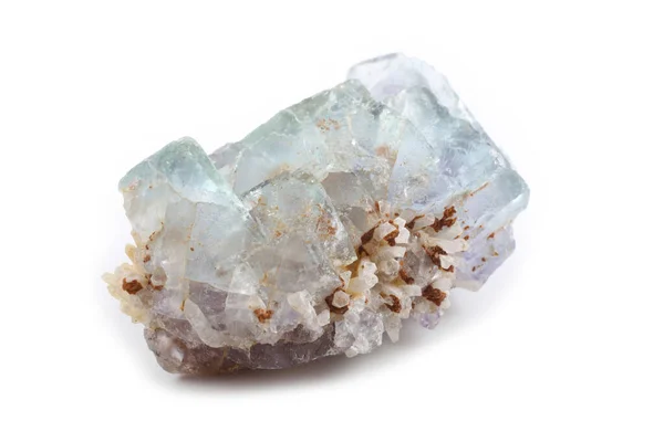 Fluorite Isolated White Caf2 — Stock Photo, Image