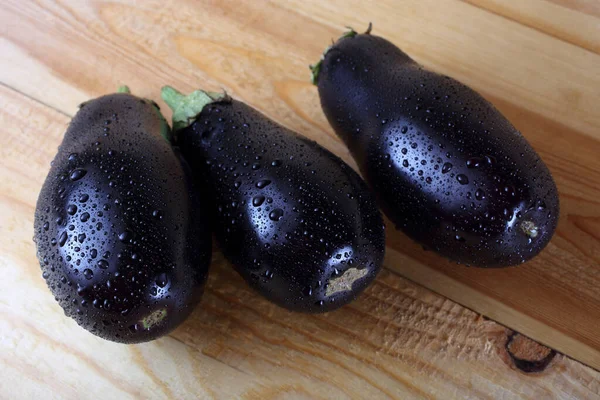 Aubergines Table Country Style — Stock Photo, Image