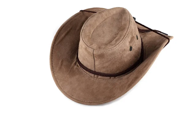 Cappello Cowboy Isolato Sfondo Bianco — Foto Stock