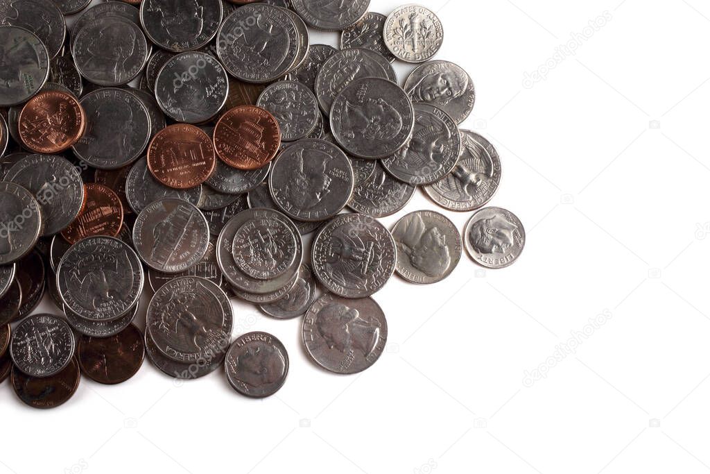 Coins background. American money