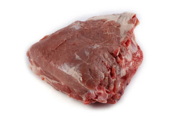 Carne Porc Izolată Alb Entrecote — Fotografie, imagine de stoc