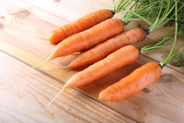 Primer Plano Zanahorias Frescas Maduras — Foto de Stock