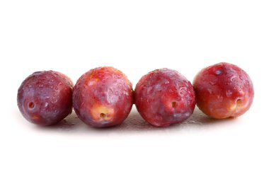 Beyaz arkaplanda izole edilmiş erikler