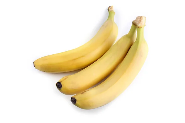 Μπανάνες Απομονωμένες Λευκό Φόντο — Φωτογραφία Αρχείου