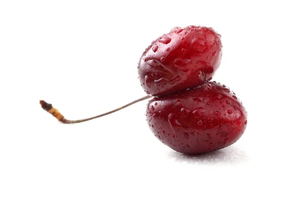 Cerezas Aisladas Sobre Fondo Blanco — Foto de Stock