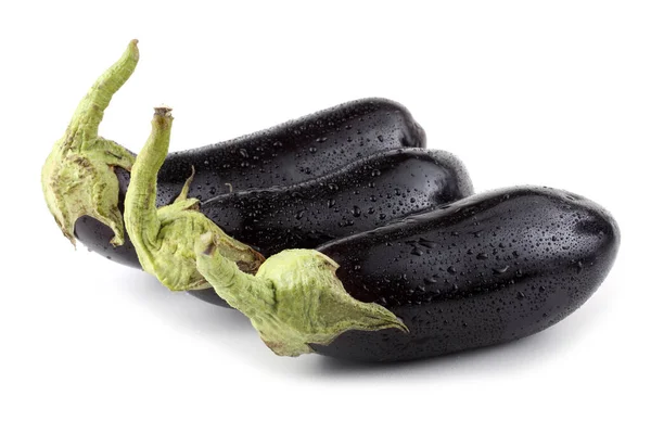 Close Van Rijpe Verse Aubergines — Stockfoto