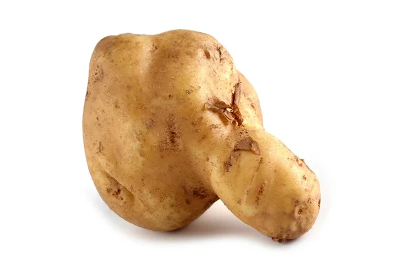 Grappige Lelijke Aardappel Geïsoleerd Wit — Stockfoto