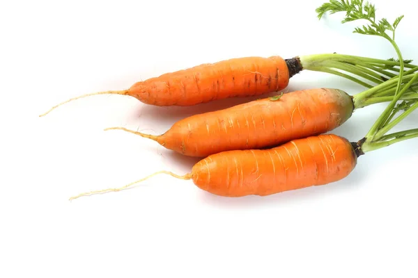 Carrots Leaves Isolated White — Stock Photo, Image