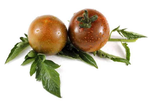 Lekkere Rijpe Tomaten Witte Achtergrond — Stockfoto