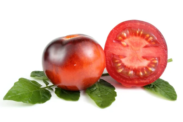Lekkere Rijpe Tomaten Witte Achtergrond — Stockfoto